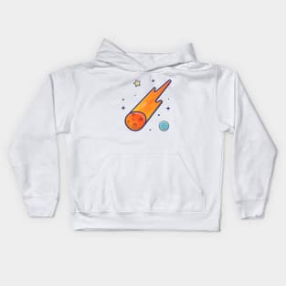 Falling meteor cartoon Kids Hoodie